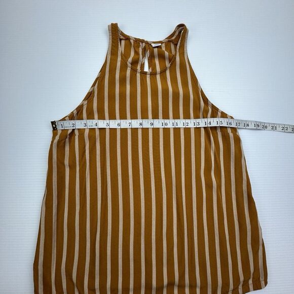 Old Navy Yellow White Striped Sleeveless Shirt Size Small - Picture 6 of 7